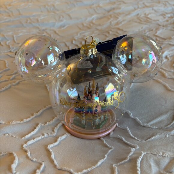 NWT Walt Disney World Park 50th Anniversary Glass Globe Ornament - Picture 3 of 9